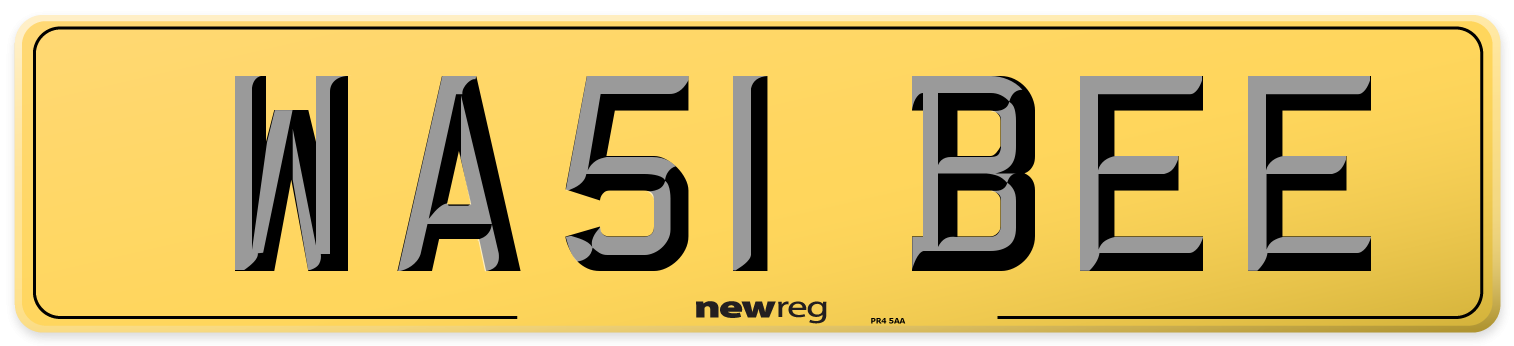 WA51 BEE Rear Number Plate