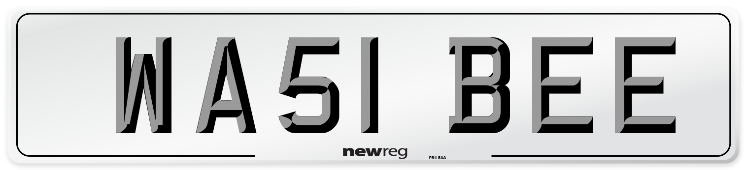 WA51 BEE Front Number Plate