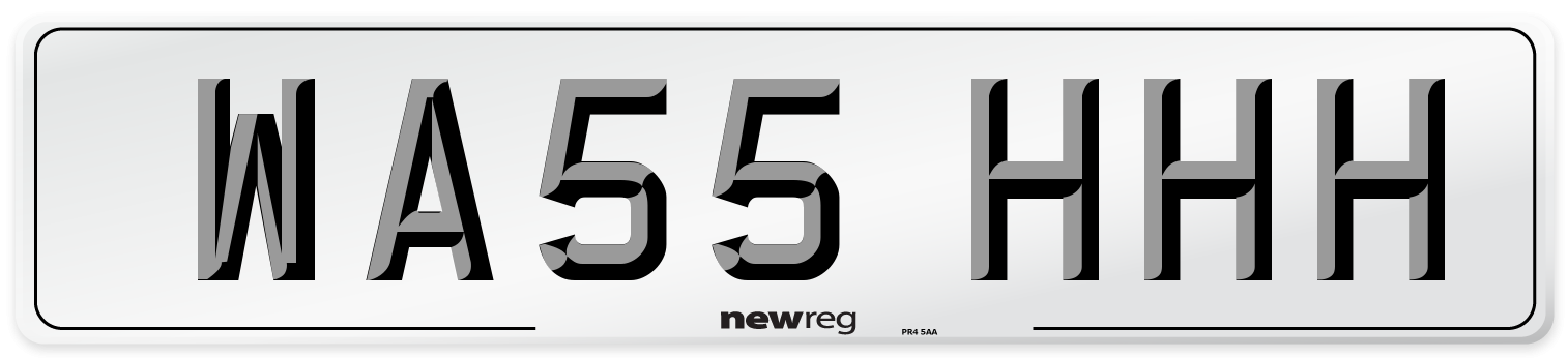 WA55 HHH Front Number Plate