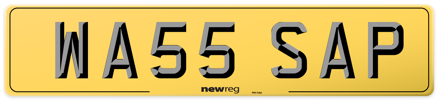 WA55 SAP Rear Number Plate