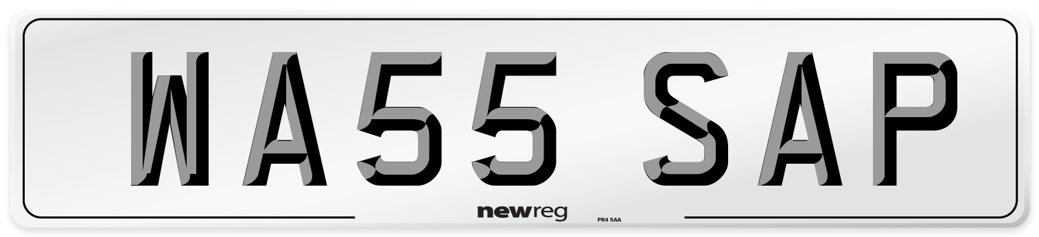 WA55 SAP Front Number Plate