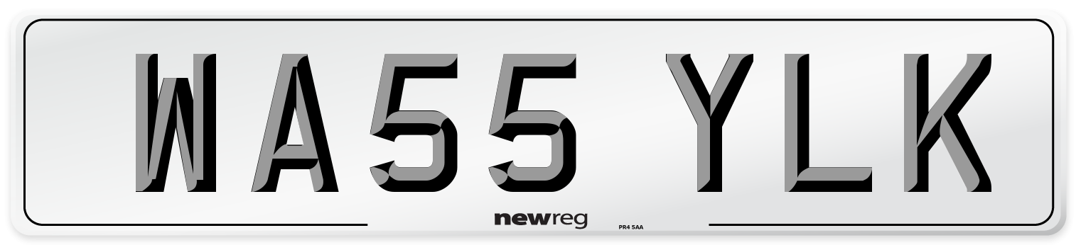 WA55 YLK Front Number Plate