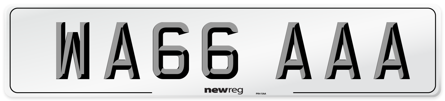WA66 AAA Front Number Plate