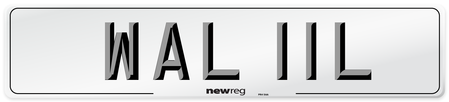 WAL 11L Front Number Plate