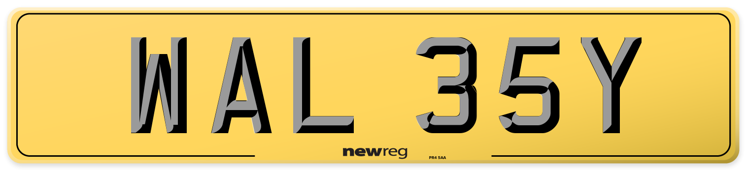 WAL 35Y Rear Number Plate