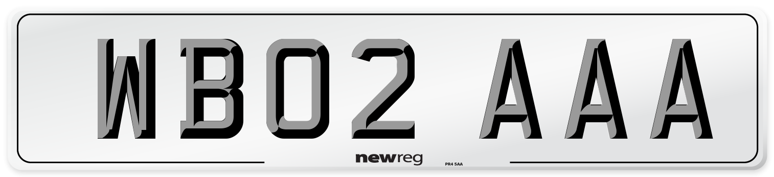 WB02 AAA Front Number Plate