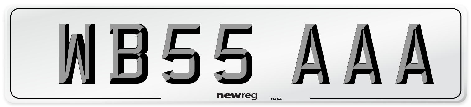 WB55 AAA Front Number Plate