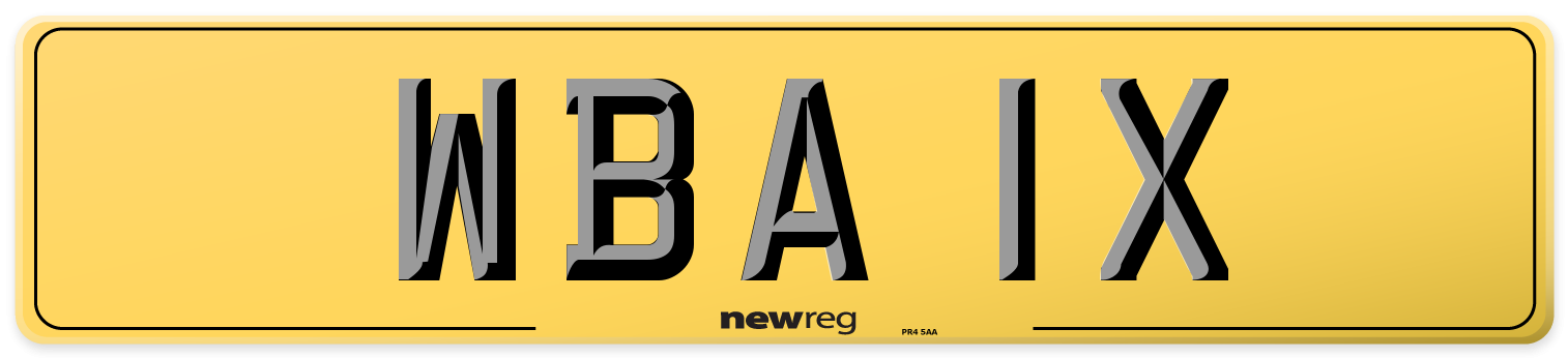 WBA 1X Rear Number Plate