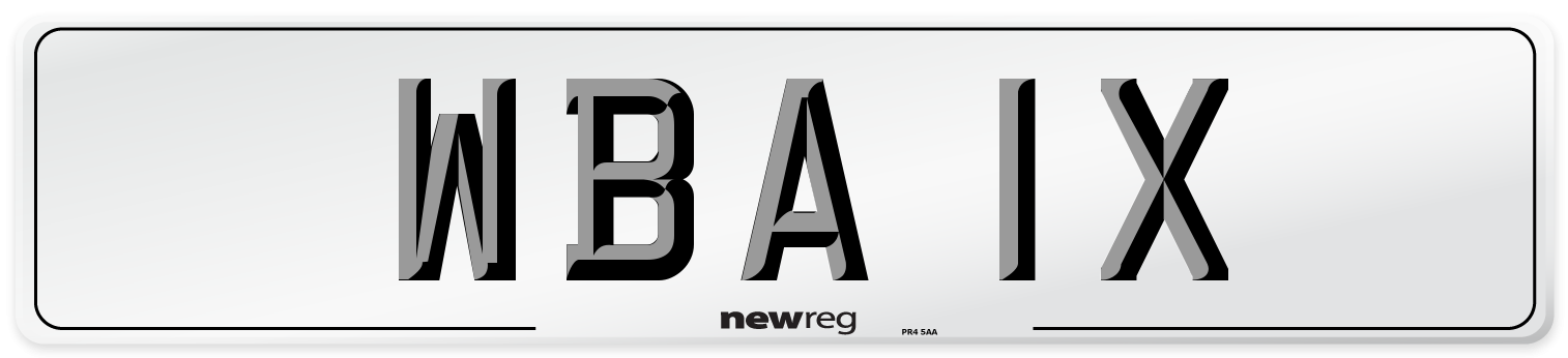 WBA 1X Front Number Plate