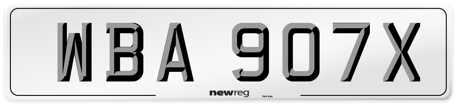 WBA 907X Front Number Plate