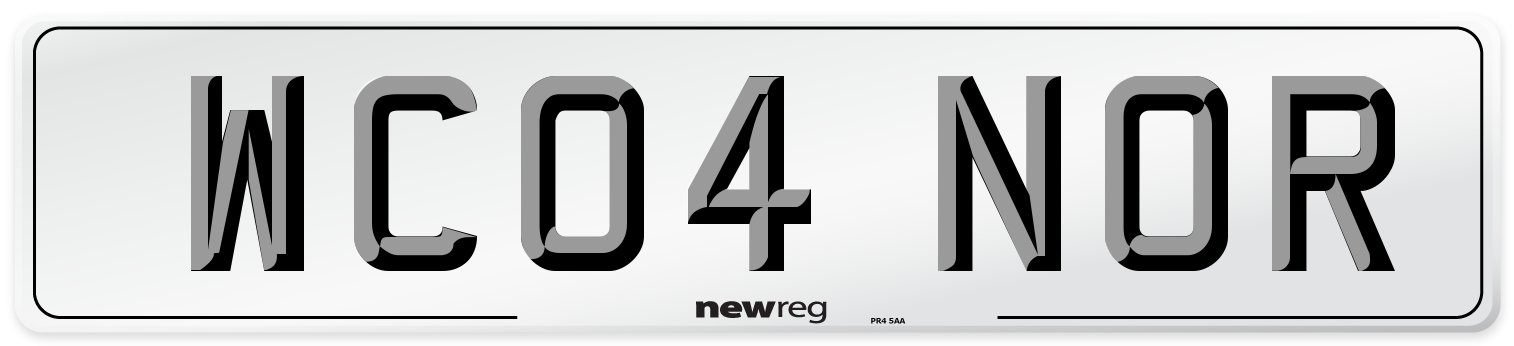 WC04 NOR Front Number Plate