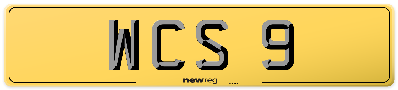 WCS 9 Rear Number Plate