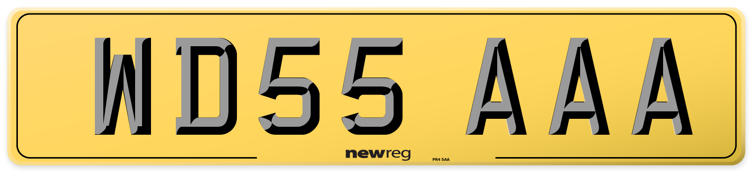 WD55 AAA Rear Number Plate