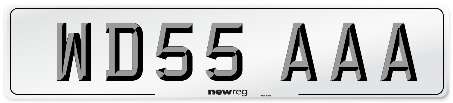 WD55 AAA Front Number Plate
