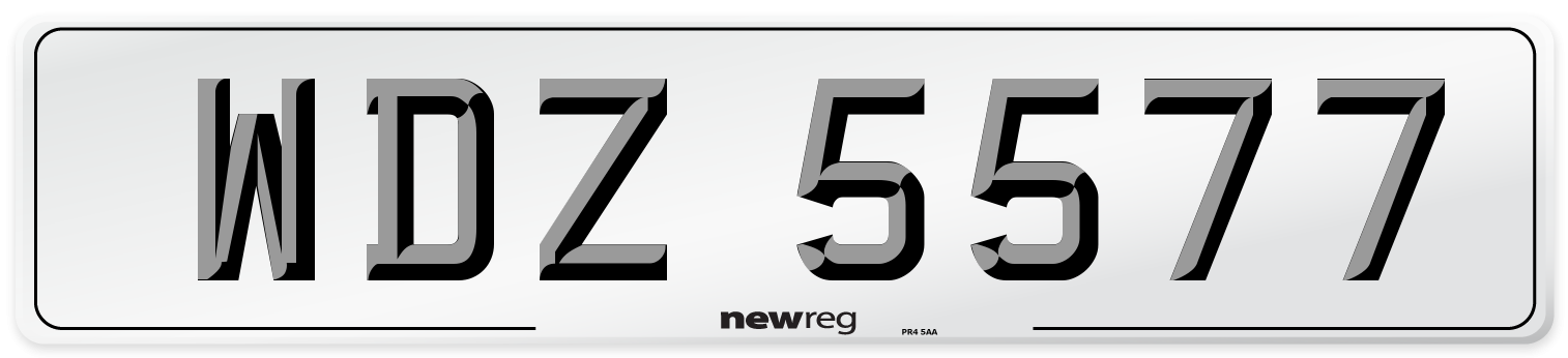 WDZ 5577 Front Number Plate