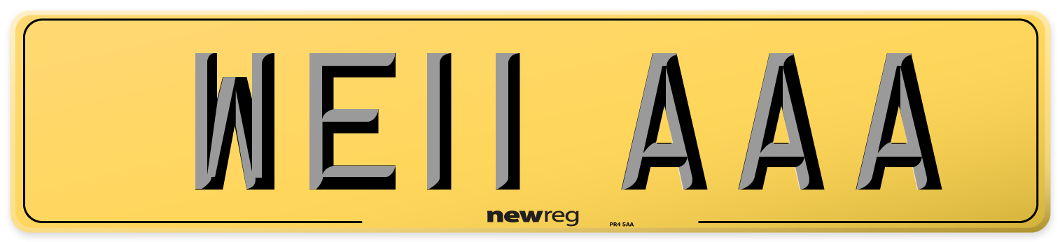 WE11 AAA Rear Number Plate