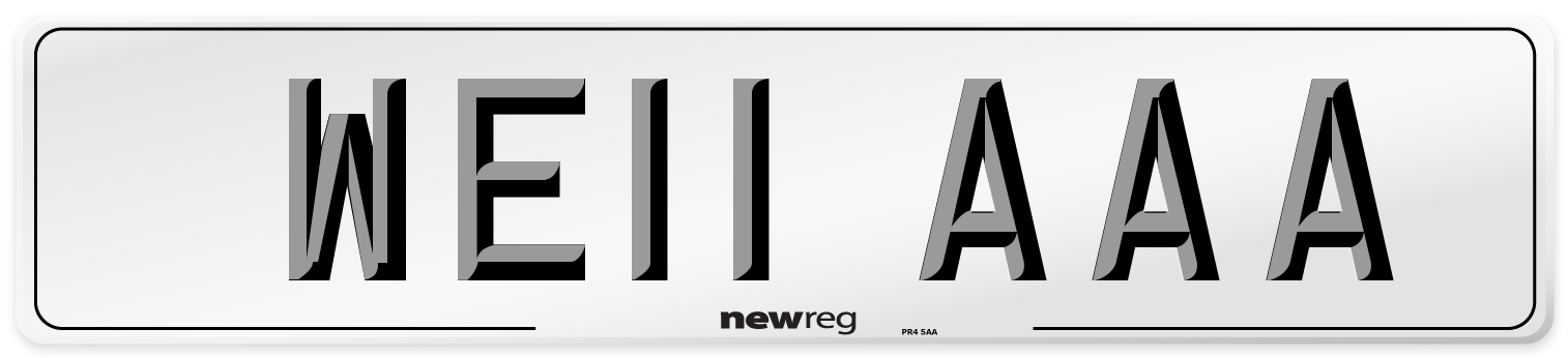 WE11 AAA Front Number Plate