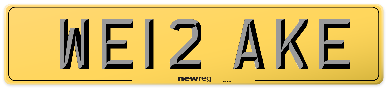 WE12 AKE Rear Number Plate