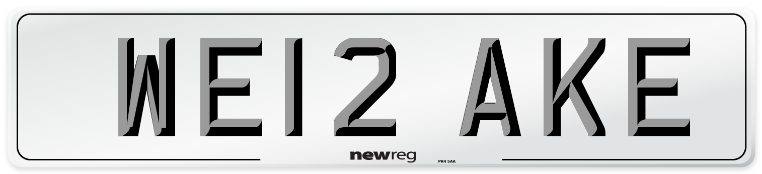 WE12 AKE Front Number Plate