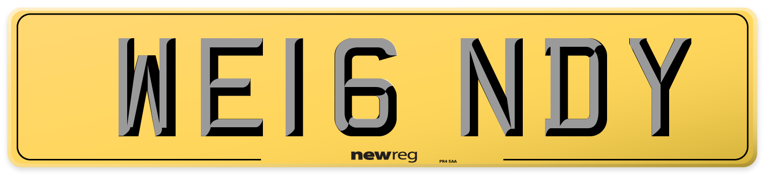 WE16 NDY Rear Number Plate