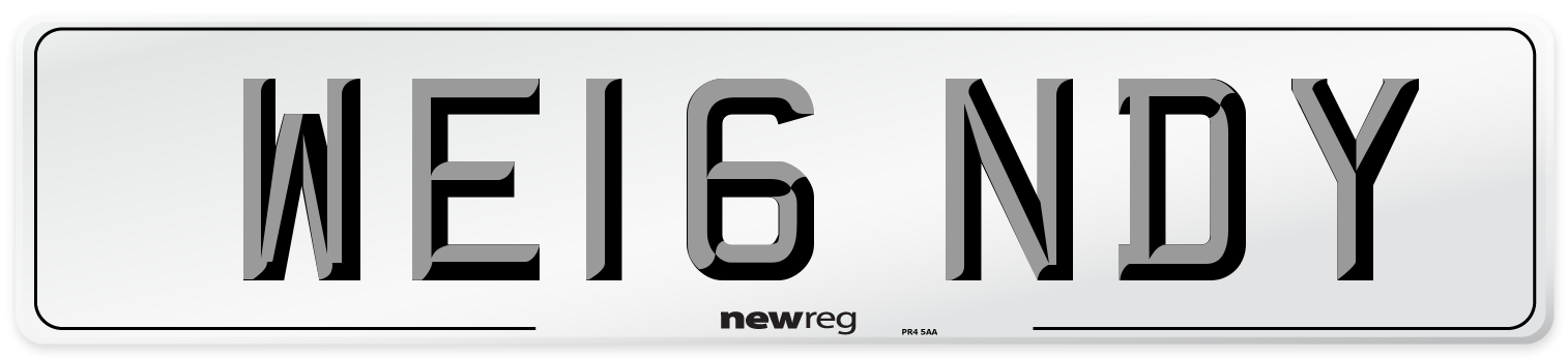 WE16 NDY Front Number Plate