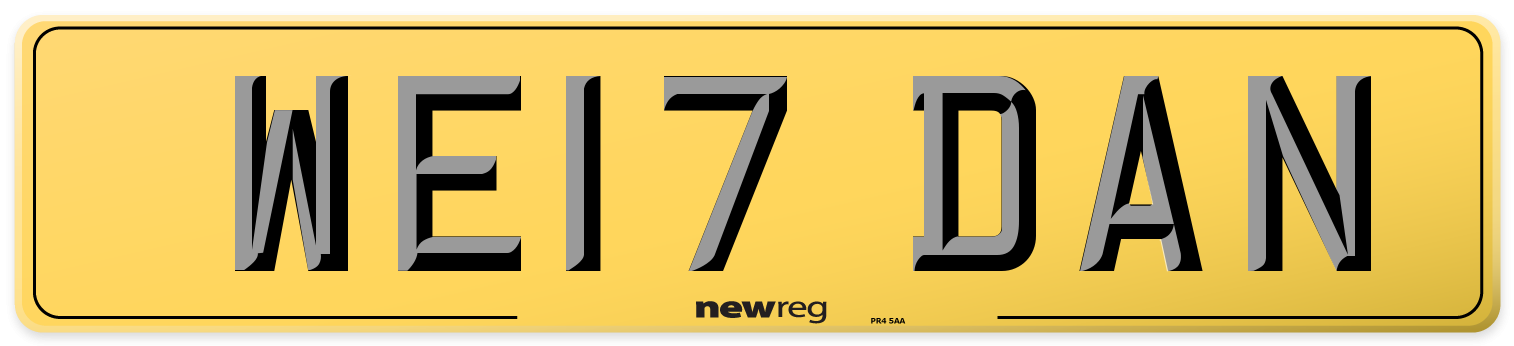 WE17 DAN Rear Number Plate
