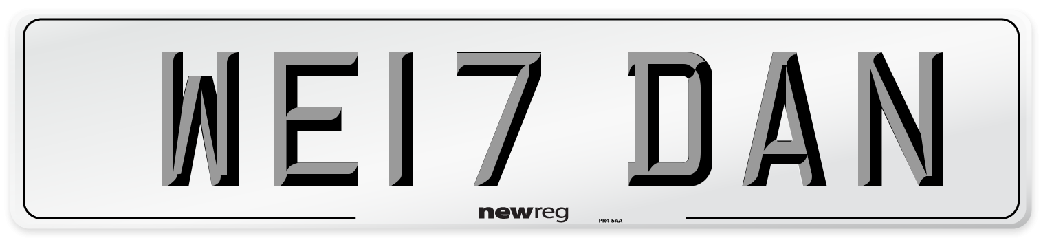 WE17 DAN Front Number Plate