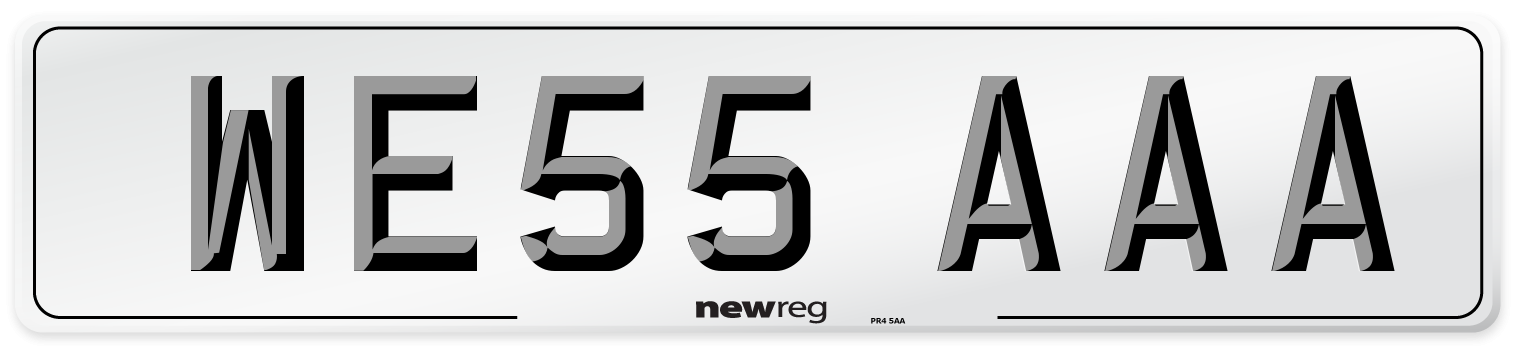 WE55 AAA Front Number Plate