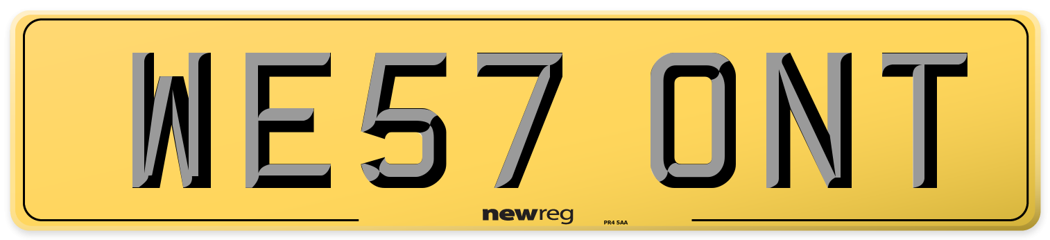 WE57 ONT Rear Number Plate