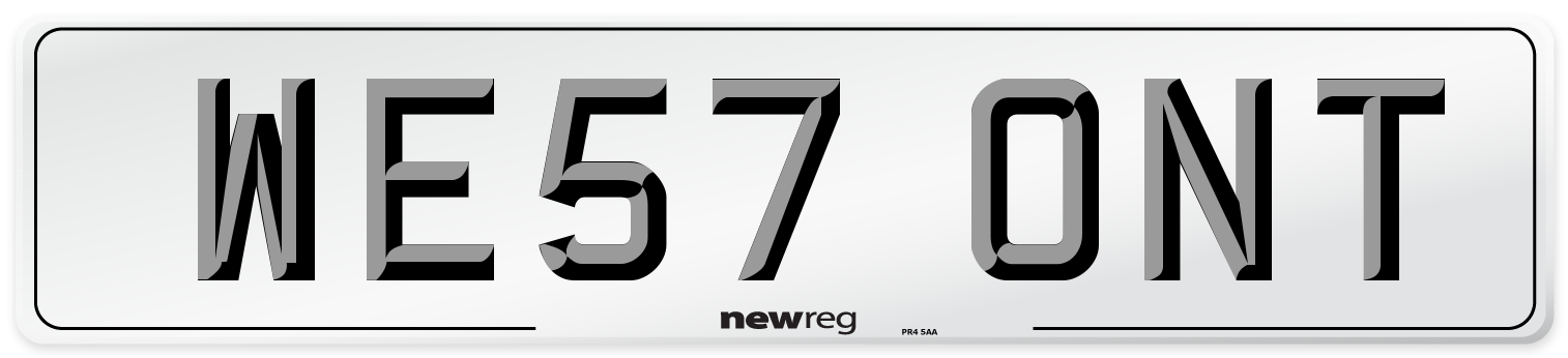 WE57 ONT Front Number Plate