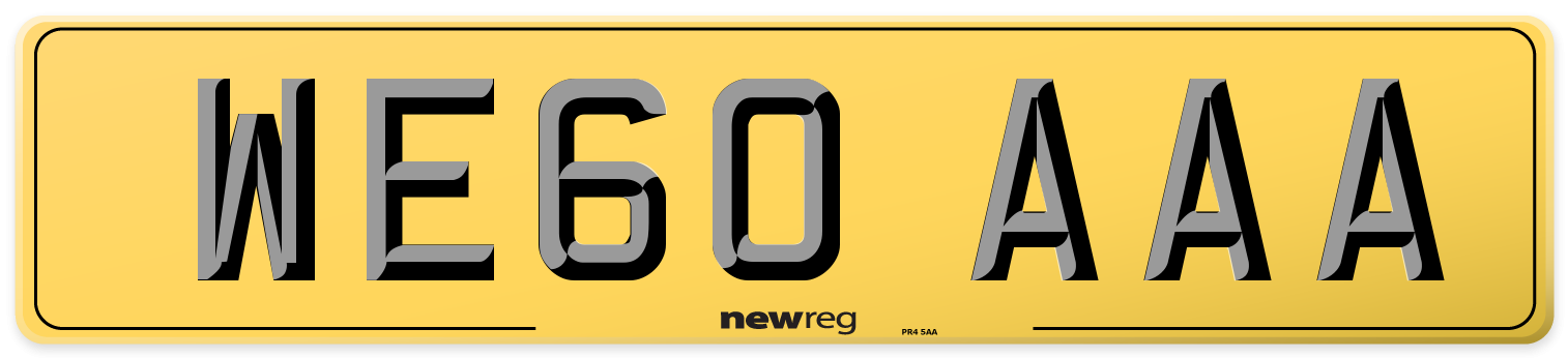 WE60 AAA Rear Number Plate