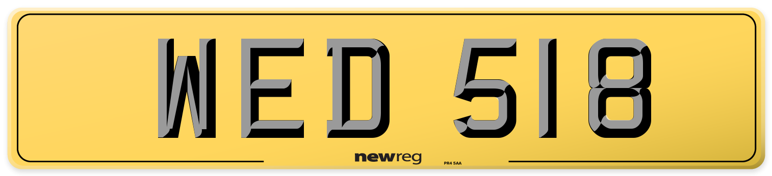 WED 518 Rear Number Plate