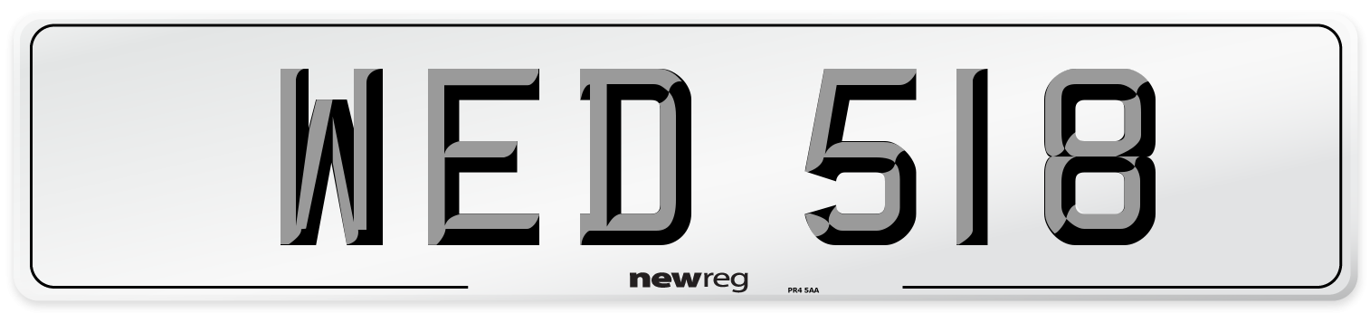 WED 518 Front Number Plate