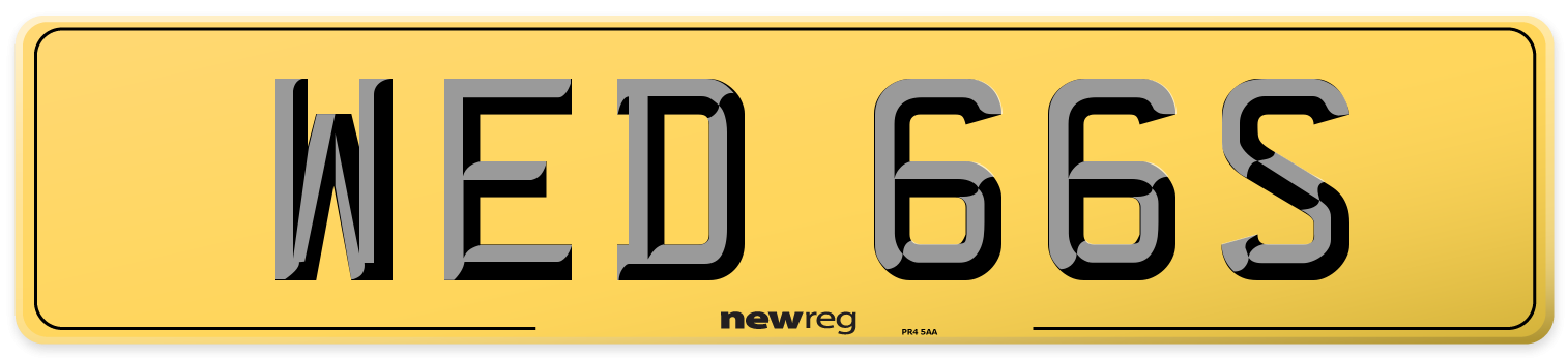 WED 66S Rear Number Plate