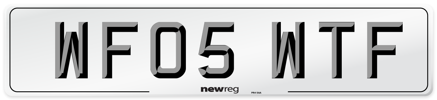 WF05 WTF Front Number Plate