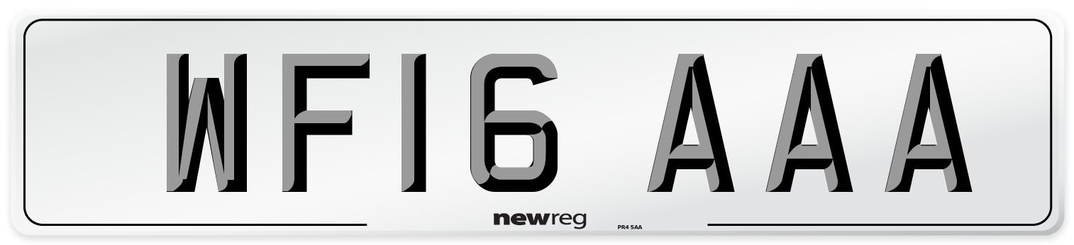 WF16 AAA Front Number Plate