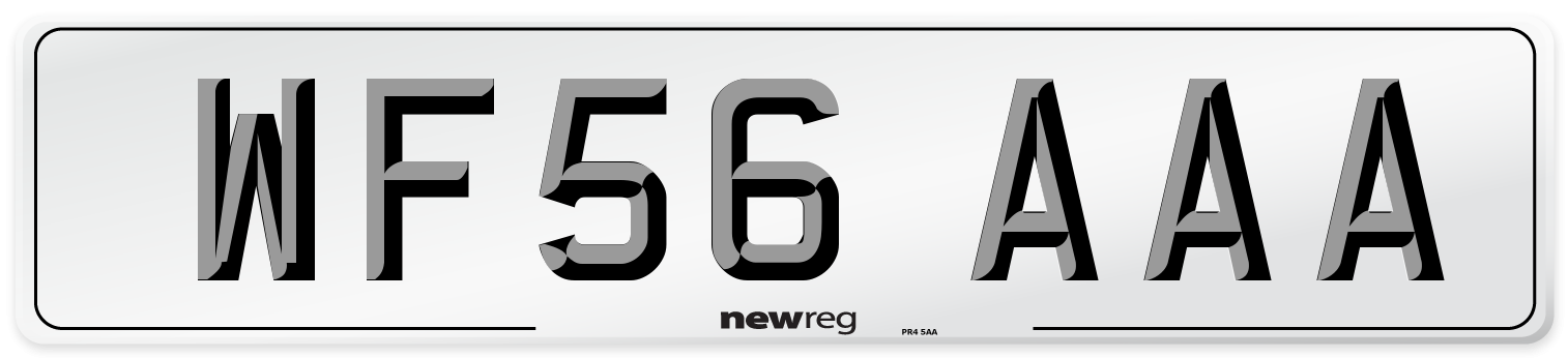 WF56 AAA Front Number Plate