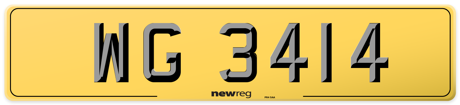 WG 3414 Rear Number Plate