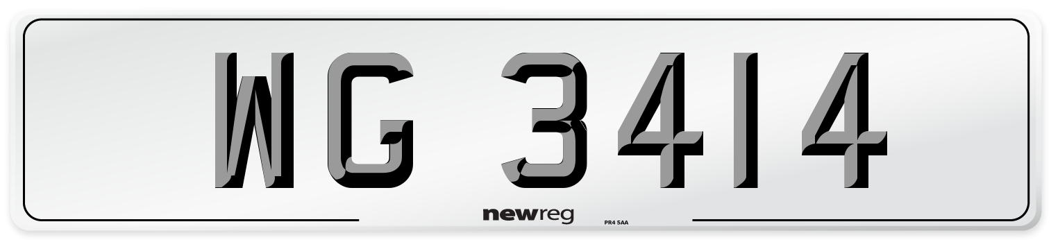 WG 3414 Front Number Plate