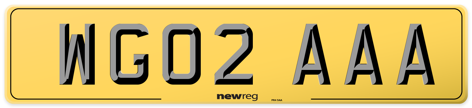 WG02 AAA Rear Number Plate