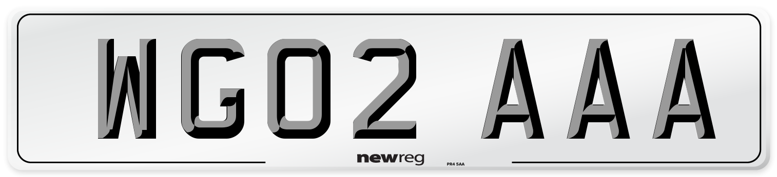 WG02 AAA Front Number Plate