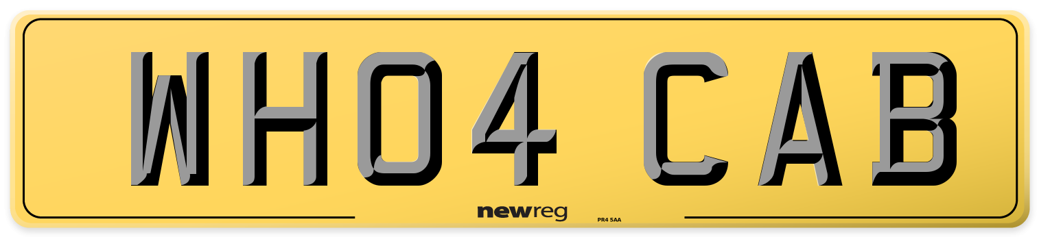 WH04 CAB Rear Number Plate