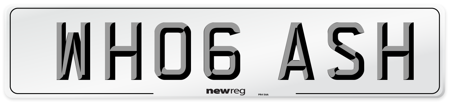WH06 ASH Front Number Plate