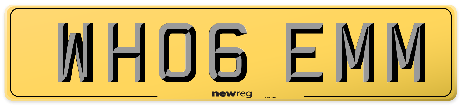 WH06 EMM Rear Number Plate