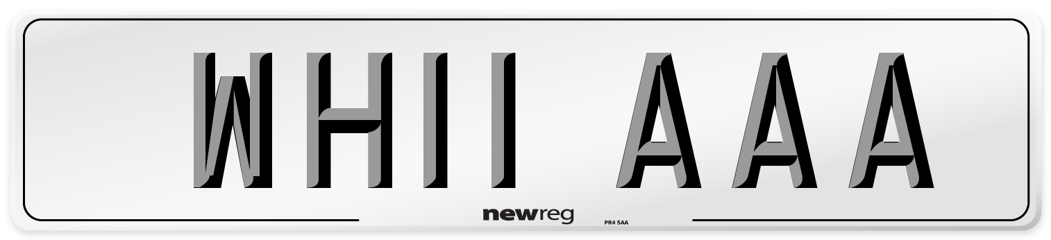 WH11 AAA Front Number Plate