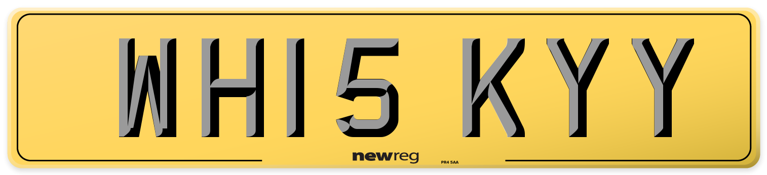 WH15 KYY Rear Number Plate