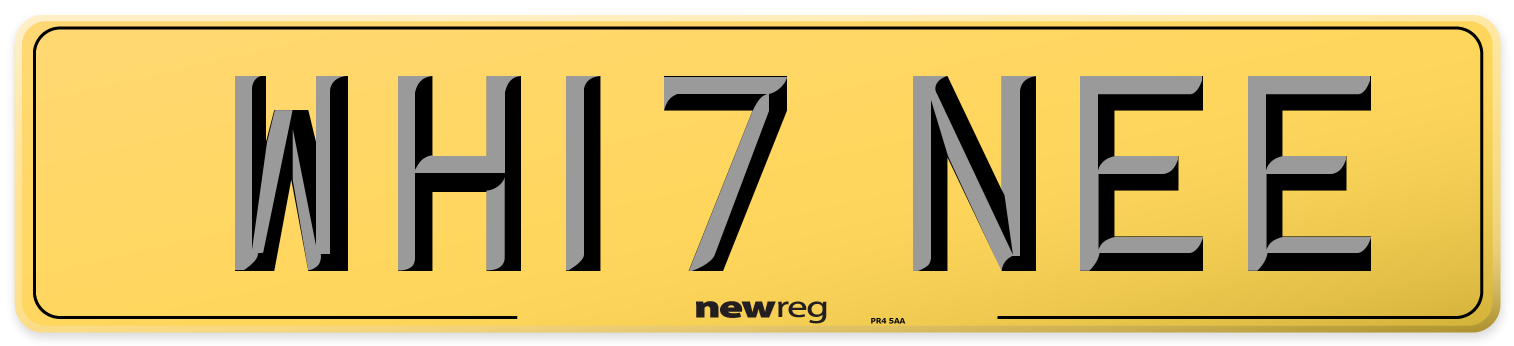 WH17 NEE Rear Number Plate