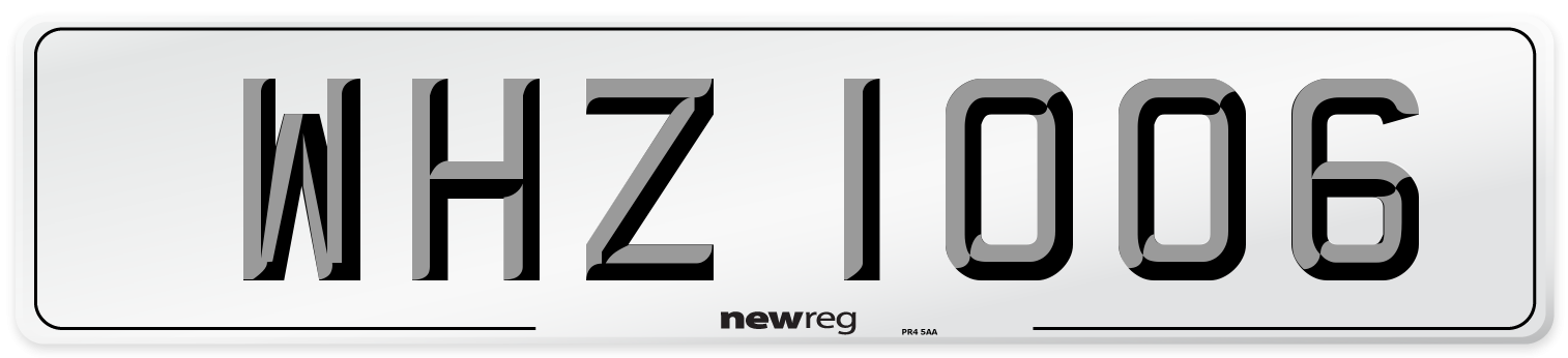 WHZ 1006 Front Number Plate