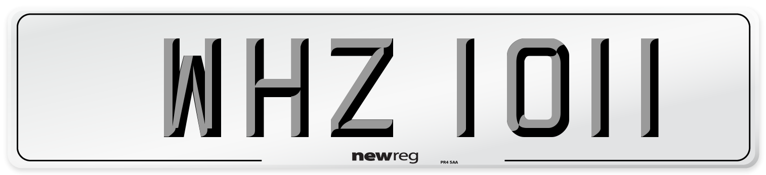 WHZ 1011 Front Number Plate