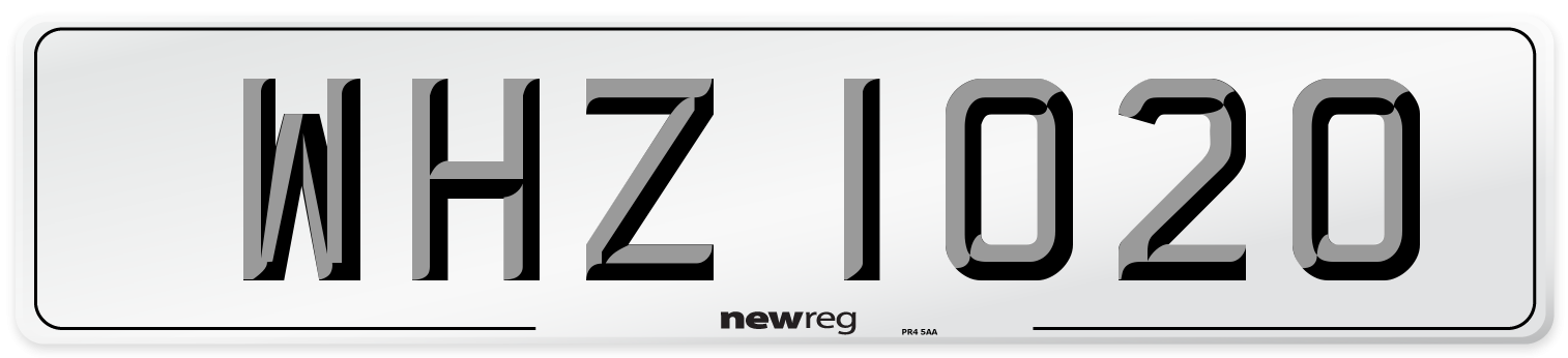 WHZ 1020 Front Number Plate